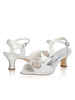Sandales de mariage Satin Ivoire Perles Chaton Talon 2.4 "Chaussures de mariée