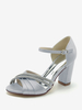 Sandales de mariée Argent Satin Chic Sandales de mariage à bout ouvert et strass