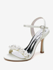 Sandales de mariée en satin ivoire chic à bout ouvert avec strass
