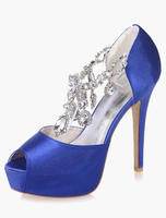 Sandales de mariée et de soirée 2021 Strass Peep-toe plateforme