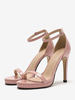 Sandales de mariée Noir Verni PU Supérieure Chic Bout Ouvert Détails en Métal Sandales de Mariage