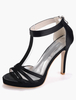 Sandales de mariée satin avec zip talons aigus Zip