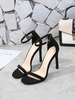 Sandales femme à talon haut rouge boucle réglable
