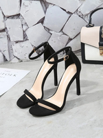 Sandales femme à talon haut rouge boucle réglable
