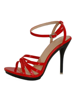 Sandales femme blanche en PU à talon haut à lacets