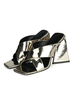 Sandales femme doré claire talon épais