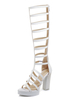 Sandales femme gladiateur blanc à bout ouvert sandales à talons sandales à talons hauts