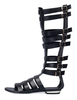 Sandales femme gladiateur noir en PU