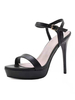 Sandales femme noir plateforme talon haut boucle réglable