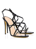 Sandales femme or claire en cuir PU talon haut