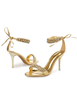 Sandales femme or talon haut à lacet
