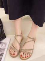 sandales femme plates sandales confortables couleur kaki pailletes