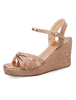 Sandales Femme pour femme en nylon été casual unicolore à talons compensés boîte de nuit sandales 8cm