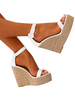 Sandales femme semelle compensé avec boucle sandales blanches