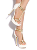 Sandales Femme Synthétique ornement métallique mode unicolore blanc sandales street style 14cm été