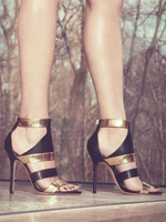 Sandales femme talon haut à zip
