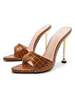 Sandales femme talon haut mules à talon marron en PU