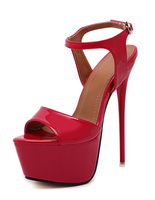 Sandales femme talon haut plateforme boucle réglable