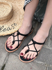 Sandales femmes chic bout ouvert sandales plates noires