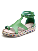 Sandales Féminine en micro-fibres mode unicolore sandales"idien 3cm été Talon plat