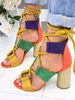 Sandales gladiateur chaussures été en cuir suédé à bout ouvert