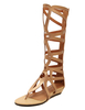 Sandales gladiateur femme or en PU
