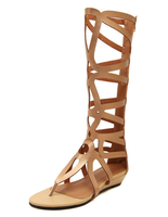 Sandales gladiateur femme or en PU
