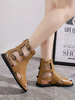 Sandales gladiateur femme Synthétique cuir bout ouvert boucle détail sandale plate chaussures