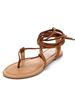 Sandales gladiateur marron 2021 Suede à Lacets Sandale Plate Chaussures femme