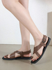 Sandales gladiateur marron café en cuir Synthétique Sling Back Chic Sandales pour femmes