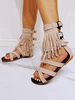 Sandales Gladiator Light Abricot Micro Suede Upper Toe Ouvert Sandales Gladiator à talon plat