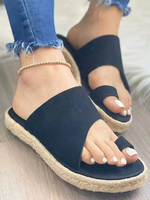 Sandales Glissières Femme en Maille Unicolore avec Bout Ouvert