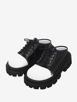 Sandales gothiques Lolita à bout rond en cuir PU Chaussures Compensées d