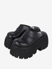 Sandales gothiques Lolita à rivets noirs imprimé floral chaussures dété en cuir PU à bout ouvert
