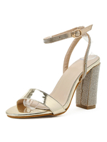 Sandales Heel Femmes Blonde Heel Chunky Heel Round Toe Toe Toe Sandals Sandemr