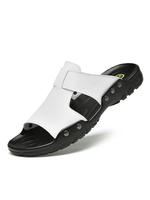 Sandales Homme en Cuir Synthétique avec Bout Ouvert Bicolores