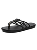 Sandales Homme en Cuir Synthétique avec Bout Ouvert Unicolore