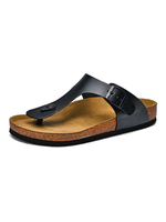Sandales Homme en Cuir Synthétique avec Bout Ouvert Unicolore