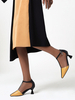 Sandales jaunes pour femmes Sandales à talons coniques Boucle Chic Slip-On Bout pointu Chaussures vintage