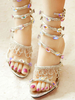 Sandales Lolita douces franges strass en cuir PU bout pointu talon aiguille ruban personnaliser sandales dété Lolita