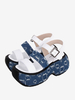 Sandales Lolita Gothiques Bout Rond Textile Chaussures Dété Lolita Blanches