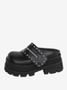Sandales Lolita Gothiques Rivets Bout Rond En Cuir PU Chaussures Compensées D