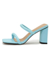 Sandales Mules à Talons Femme avec Bout Ouvert Unicolore