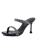 Sandales Mules à Talons Femme avec Bout Ouvert Unicolore