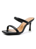 Sandales Mules à Talons Femme avec Bout Ouvert Unicolore