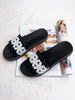 Sandales Pantoufles Blanc Bout rond Slip-on Sandal Slides Pantoufles pour femmes