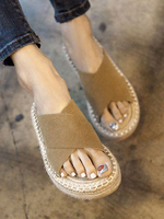 Sandales Pantoufles Café Brun Micro Daim Upper Chic Sandal Slides Pantoufles de plage pour femmes