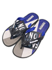 Sandales pantoufles en PVC bleu bout rond supérieur Slip-On sandales de plage tongs