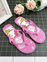 Sandales Pantoufles Rose Round Toe Beach Flip Flop Chaussures pour femmes