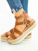 Sandales plates à bout ouvert en faux cuir pour femmes